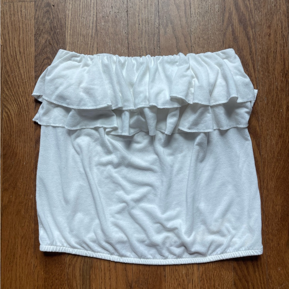American Eagle Outfitters Cream Ruffled Top